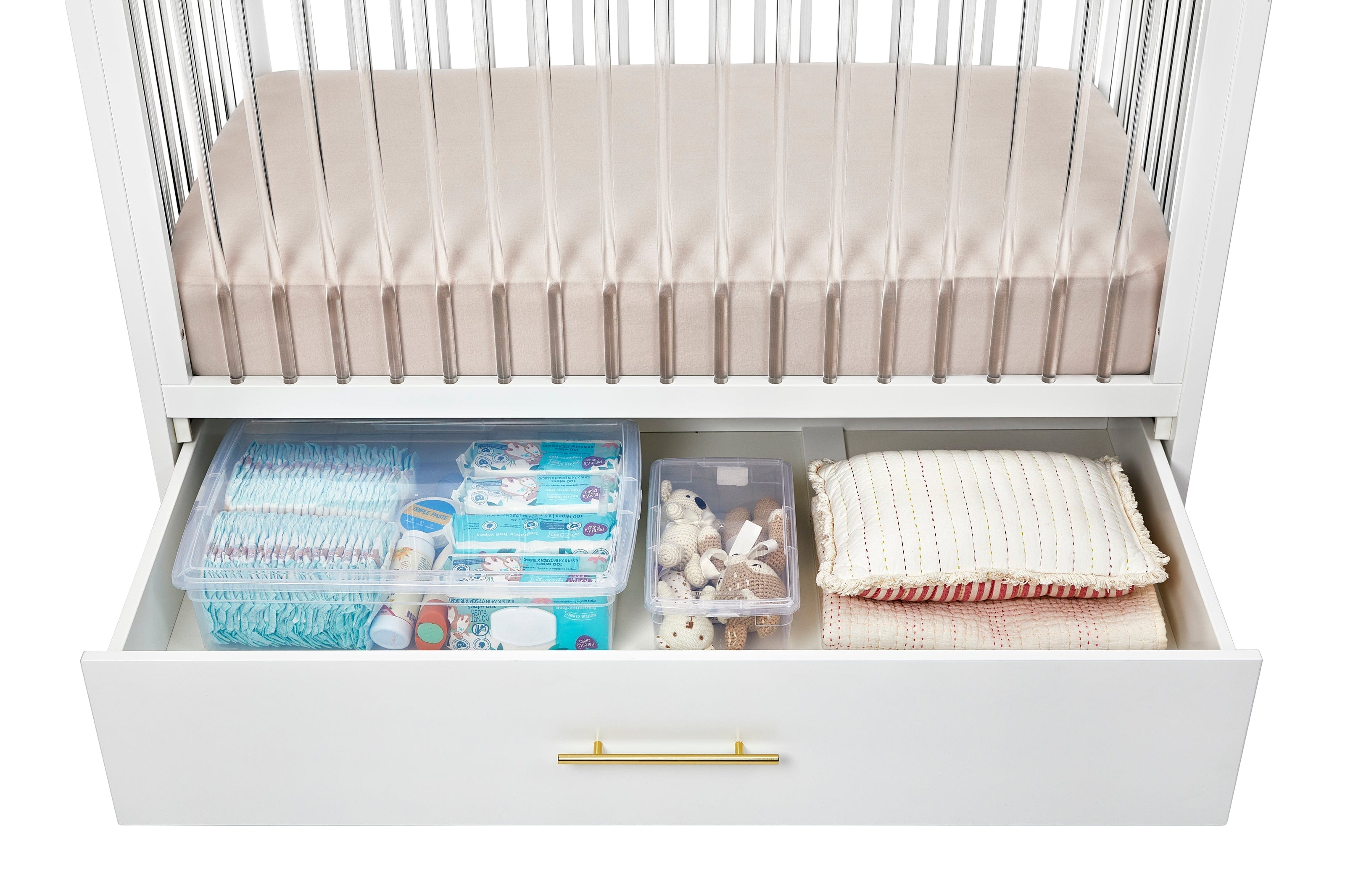 Hush Crib with Trundle Gold Handle