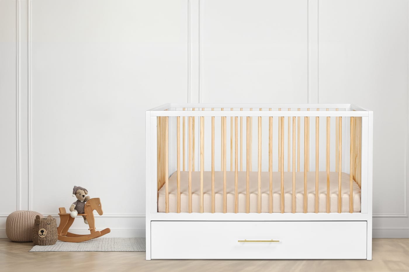 Hush Crib with Trundle Gold Handle